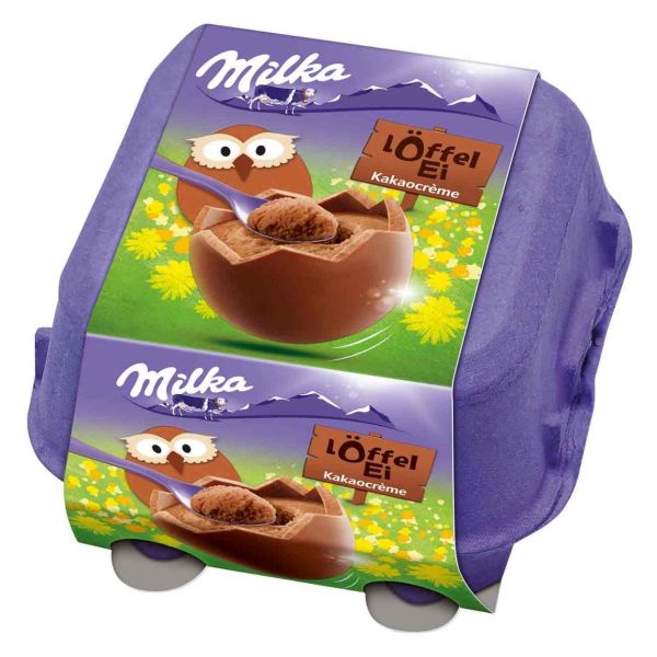 Milka Löffel-Ei Kakaocrème, 4er Pack
