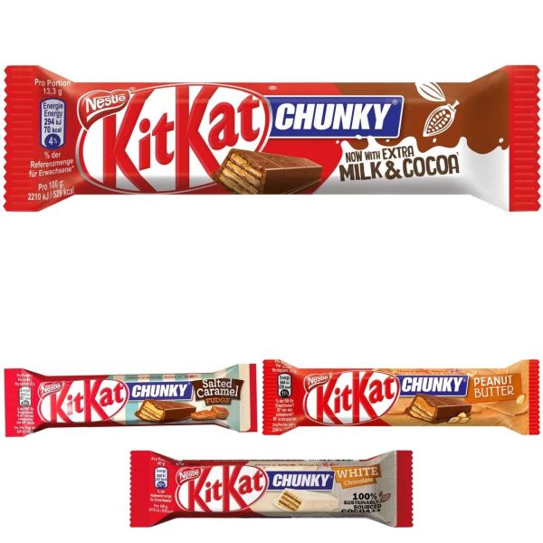 KitKat Chunky, verschiedene knusprige Sorten