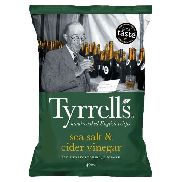 Tyrells Chips, Sea Salt & Cider Vinegar, 40 g