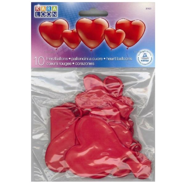 Herzluftballons, 10 Stück, 2 Größen