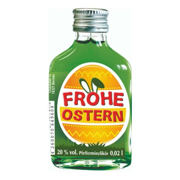 Osterlikör Pfefferminz, Frohe Ostern, 20%, 2 cl