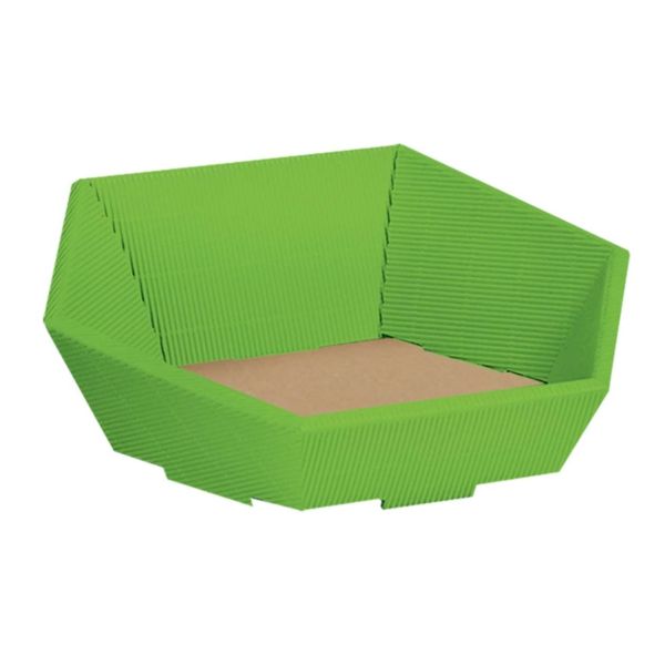 Geschenkschale aus Karton: 6-eckig, hellgrün, mittel